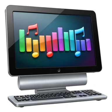 a computer play music sticker