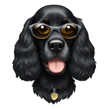 black spaniel with sunglasses on sticker