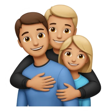 emoji de abrazar a papa y mama sticker