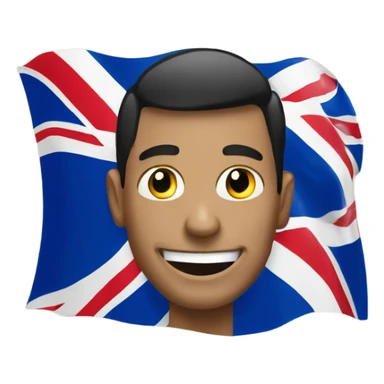 Uk flag with happy man sticker