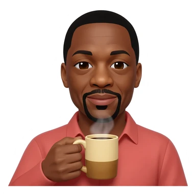 Eddie Murphy with his coffee sticker