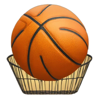Ballon de basketball dans un panier sticker