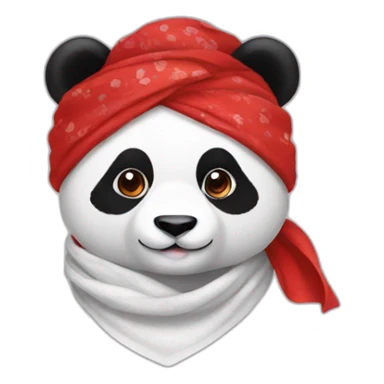 panda with bandana red sticker