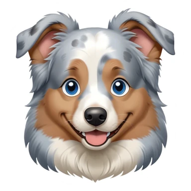 blue merle australian-shepherd blue eyes teen happy playful sticker