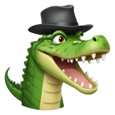 Crocodile with a hat sticker
