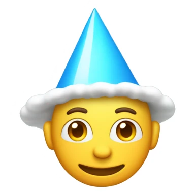 A guy with a birthday hat with lighting cloud floating abov his head sticker