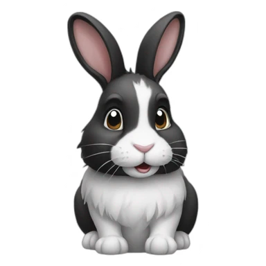 Black and white rabbit sticker