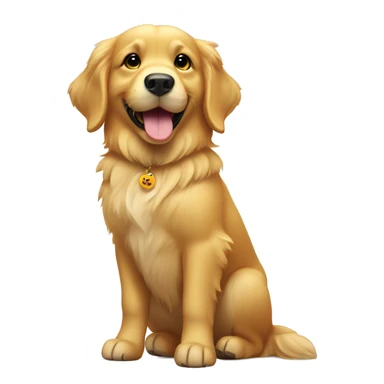 Golden retriever showing a thumbs up sticker