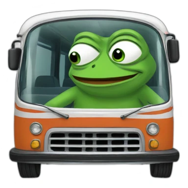 pepe the frog in a bus sticker