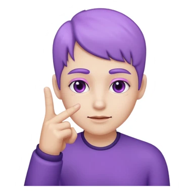 Main violette avec l’Index lever no background sticker