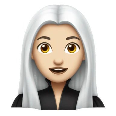 female dracula long white haie sticker