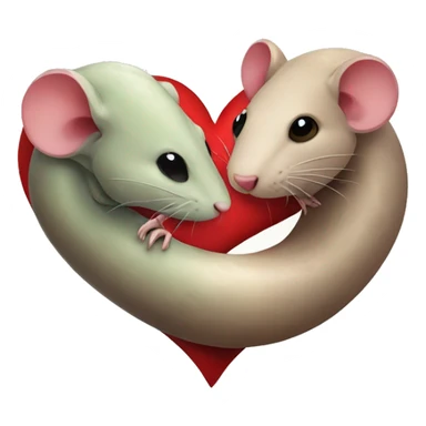 rat and a snake with heart between them sticker