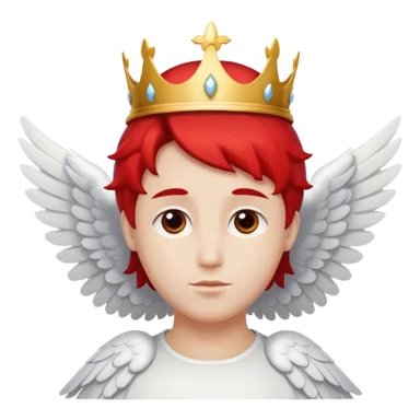 an angel with a red crown on his head, 4 wings sticker