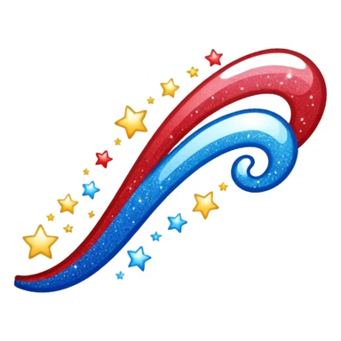 glitter red and blue raio sticker