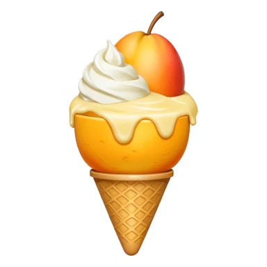 mango and scoop of vanilla ice cream sticker
