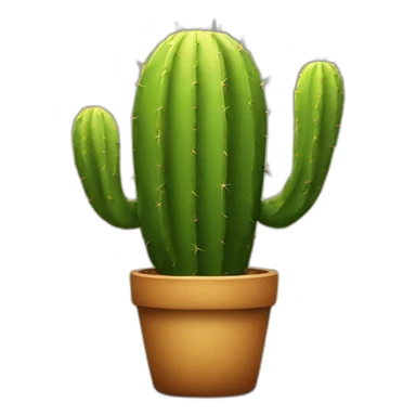 a fat green cactus with handles and legs, sad sticker
