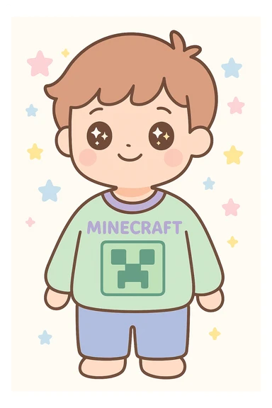 Change the jumper to green, keep kawaii style sticker