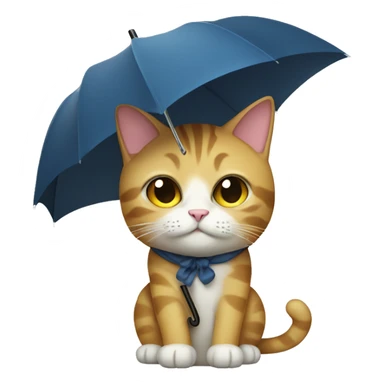 cat with a umbrella sticker