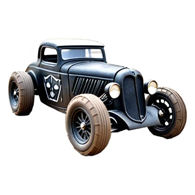 1:10 off-road lcg short wheelbase Basher CatWoman’s 1934 blackened tarnished Darth Vader hotrod ford jaguar rc car (extra wide low profile mud tires without fenders) sticker