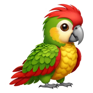 animated parrot, bright colors, friendly, apple style emoji sticker