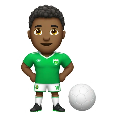futbolista con balón pies y camiseta verde sticker