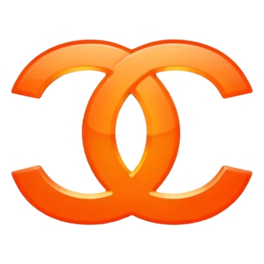 Chanel logo orange sticker