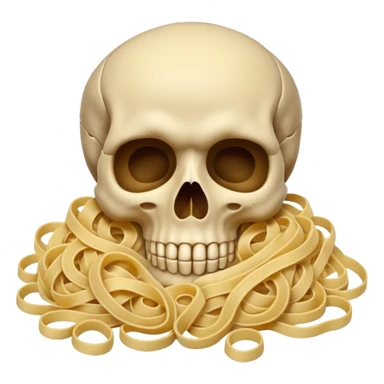skull with noodles sticker