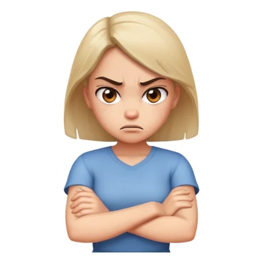 Angry girl with arms crossed  sticker