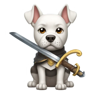 Dog with sword sticker