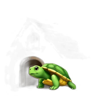 Tortue dans une maison sticker