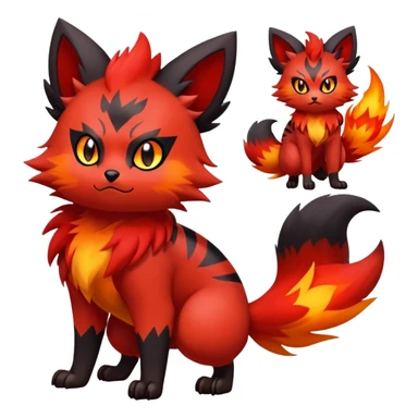 Zorua-Litten-Fakémon-hybrid-creature (full body)  sticker