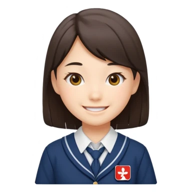 japanese student girl, school uniform sticker
