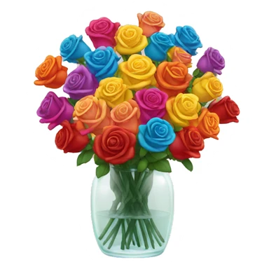 1000 colorful roses in a clear vase sticker
