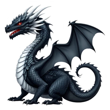 Black dragon white dragon sticker