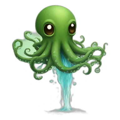 kraken spiting ink sticker