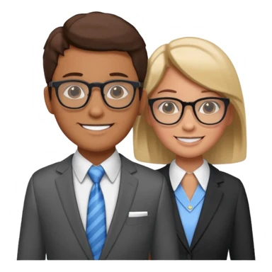 i need an image of a man named clyde who provides basic credit reports. his girlfriend bonny is abind market analyst sticker