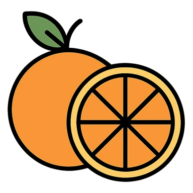 sliced orange sticker
