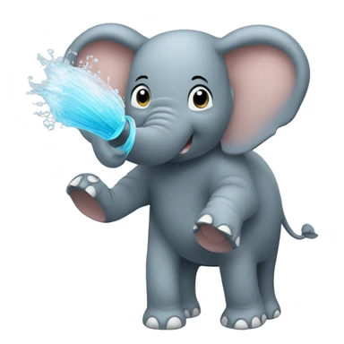 Elephant spraying water  sticker