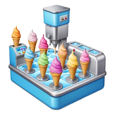 Ice cream factory with machines and production lines sticker