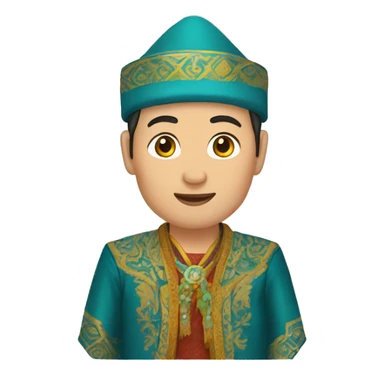 kazakh man in traditional clothes sticker