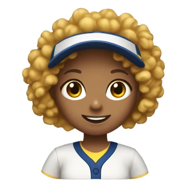 Curly haired girl wearing her softball uniform  sticker