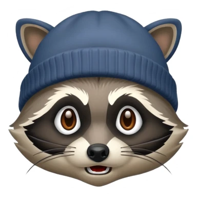 Angry Raccoon bandit with beanie hat sticker