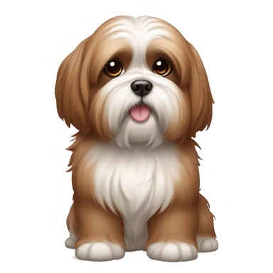 Lhassa apso marron patte blanche qui joue sticker