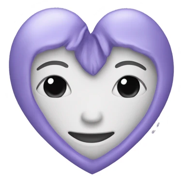 Lavender heart no face sticker
