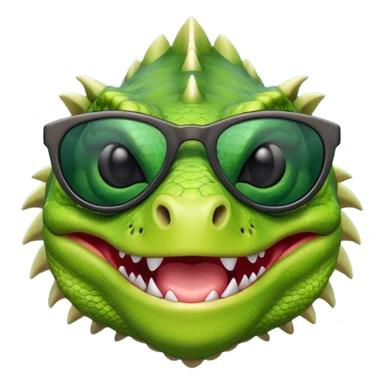 capitalist iguana head with black sunglasses smiling sarcastically sticker