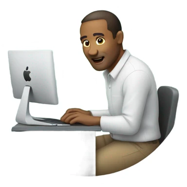 man working with a mac lap sticker