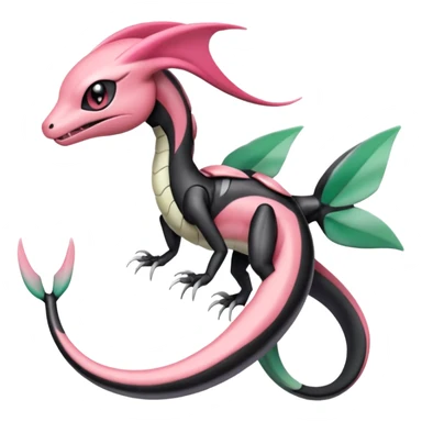 Pink-black-white-gradients Meloetta-Rayquaza-Salandit-Pokémon-Fakémon-creature sticker