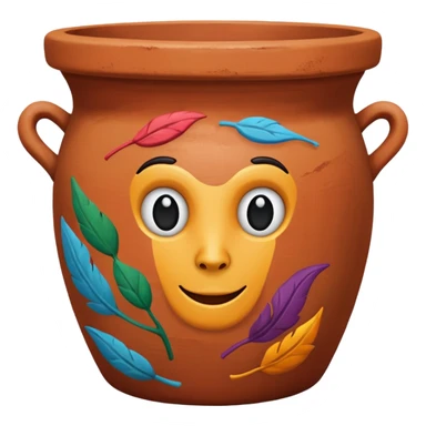 Painted Clay Pot sticker