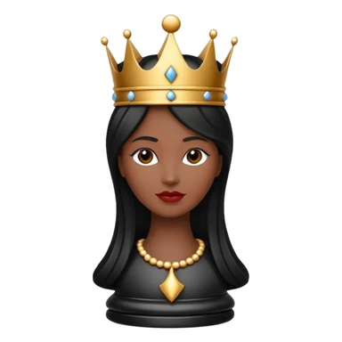black queen chess piece, classic chess queen with a crown, elegant sticker