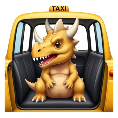 angry office triceratops in the back seat of the taxi sticker
